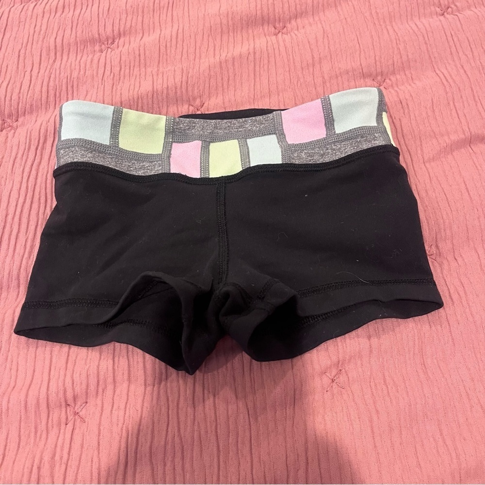 Ivivva Black Shorts with Pink and Gray Waistband reversible